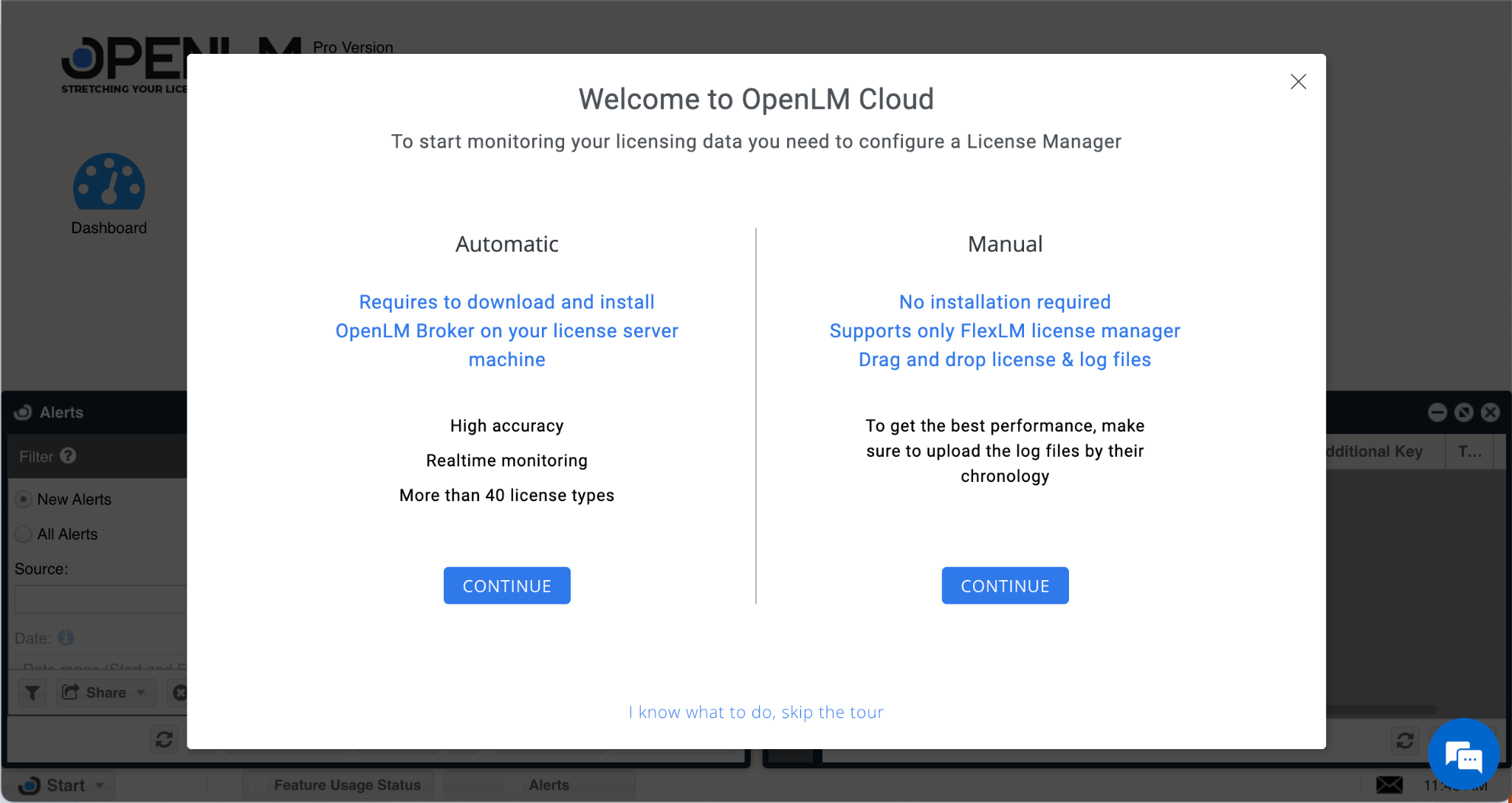 Figure 9: OpenLM Cloud Welcome tour guide